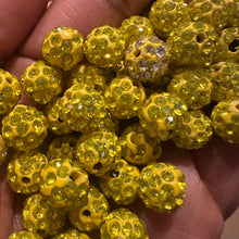 Load image into Gallery viewer, 20 yellow pave beads