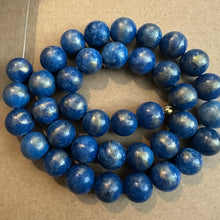 Load image into Gallery viewer, Blue and gold beads 10mm