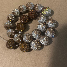 Load image into Gallery viewer, 22 brown pave beads.