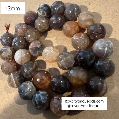 Brown agate beads 12mm