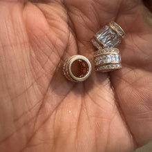 Load image into Gallery viewer, 3 pave bead bars (rose gold)