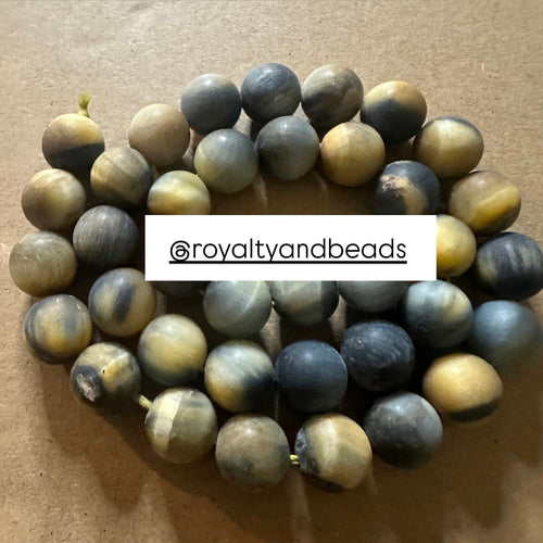 Matte Black and gold tigers eye beads.