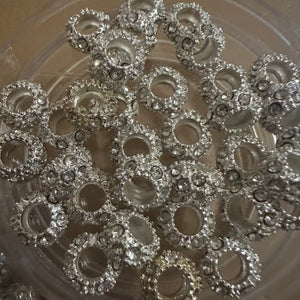 10 clear rhinestone big hole beads