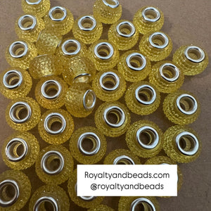 Yellow big hole beads.