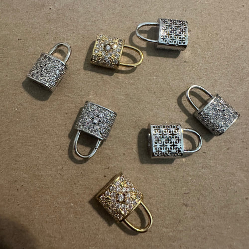 Pave lock charms.