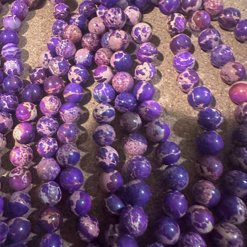 Purple and tan beads.