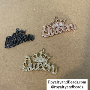 Pave queen charm