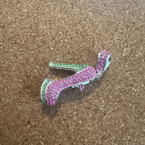 Pink and green heel charm