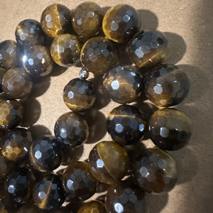 Faceted Brown Tigers eye beads.