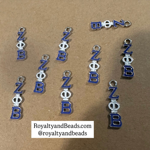 Blue and White Zeta charm. (Small)