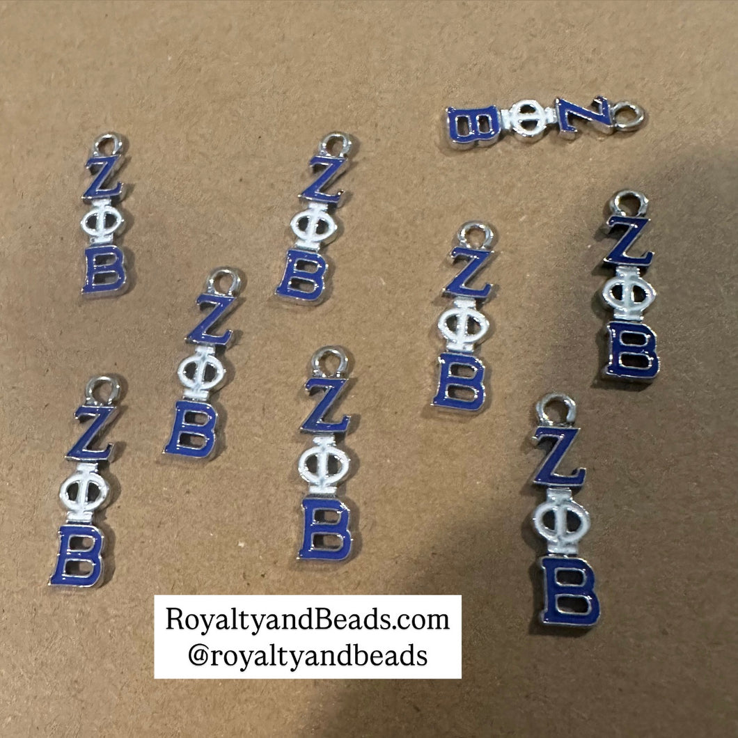 Blue and White Zeta charm. (Small)