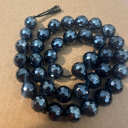 Blackish blue agate beads