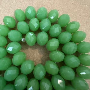 Green crystal beads