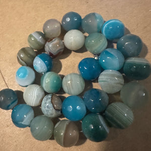 Blue agate beads 12mm
