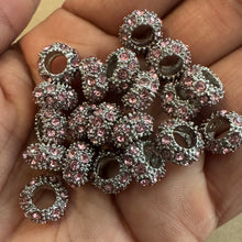 Load image into Gallery viewer, 10 pink big hole beads.