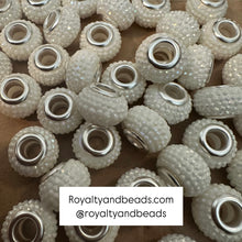 Load image into Gallery viewer, White pearl big hole beads.