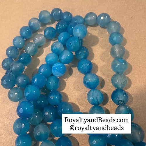 Blue agate beads 12mm