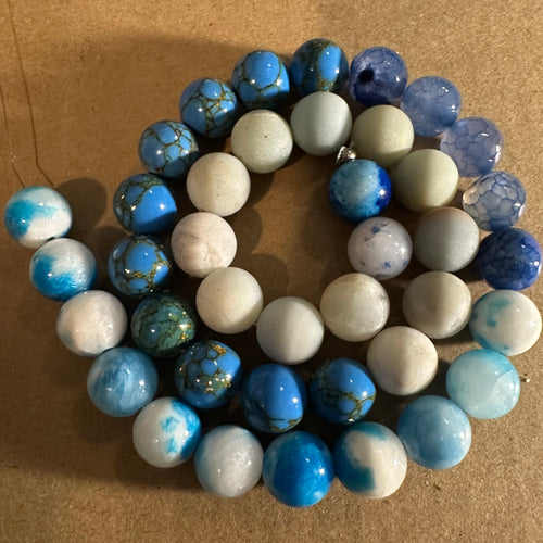 Blue mixed beads