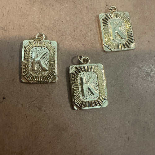 Gold Letter K charm.