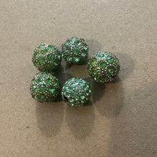 Load image into Gallery viewer, 5 green rhinestone beads