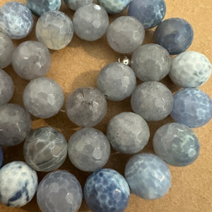 Blue and white mixed beads