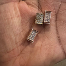 Load image into Gallery viewer, 3 pave bead bars (rose gold )
