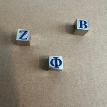 Load image into Gallery viewer, Blue Zeta letter cubes