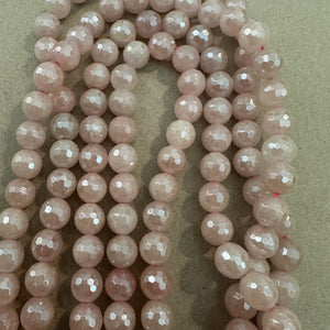 Pink agate beads.