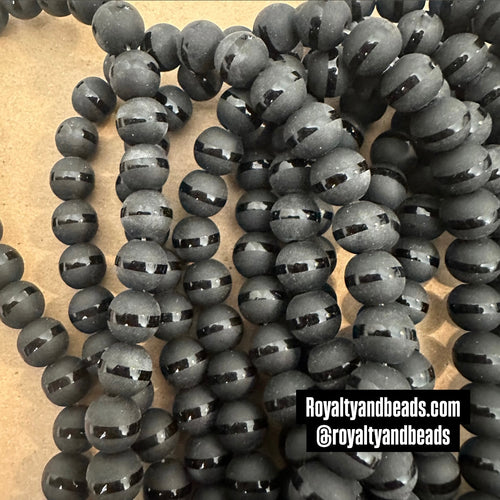 Black stripe agate beads.