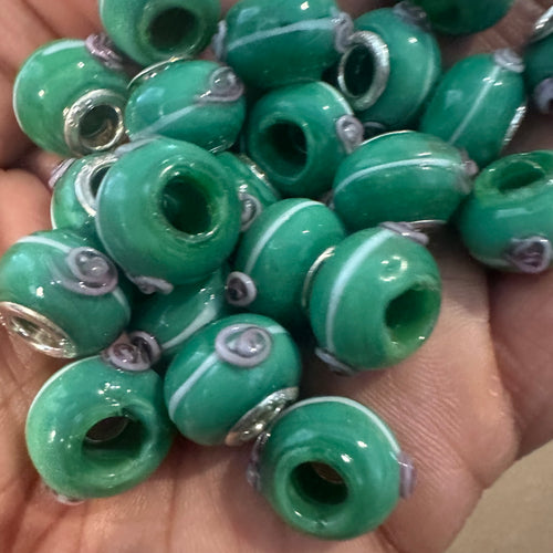 10 green big hole spacers