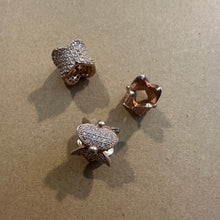 Load image into Gallery viewer, 3 pave bead bars (rose gold)