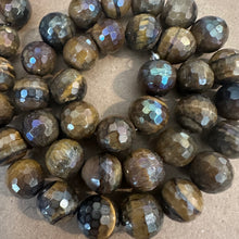 Load image into Gallery viewer, Electroplated Brown Tigers eye beads.