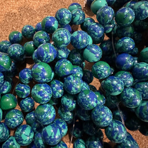 Blue and green beads.