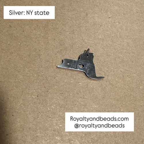 Silver NY state charm