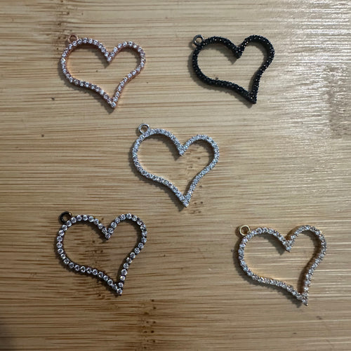 Pave heart charms.