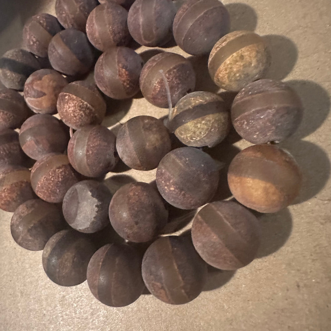 Brown stripe agate beads 12mm