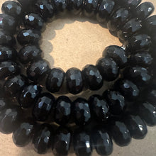 Load image into Gallery viewer, Black agate faceted spacers