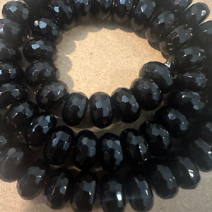 Black agate faceted spacers