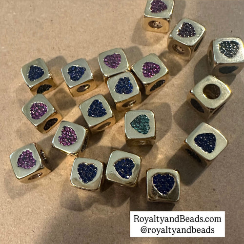 Pave heart charms