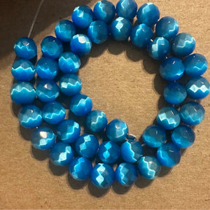 Blue cats eye beads 8mm