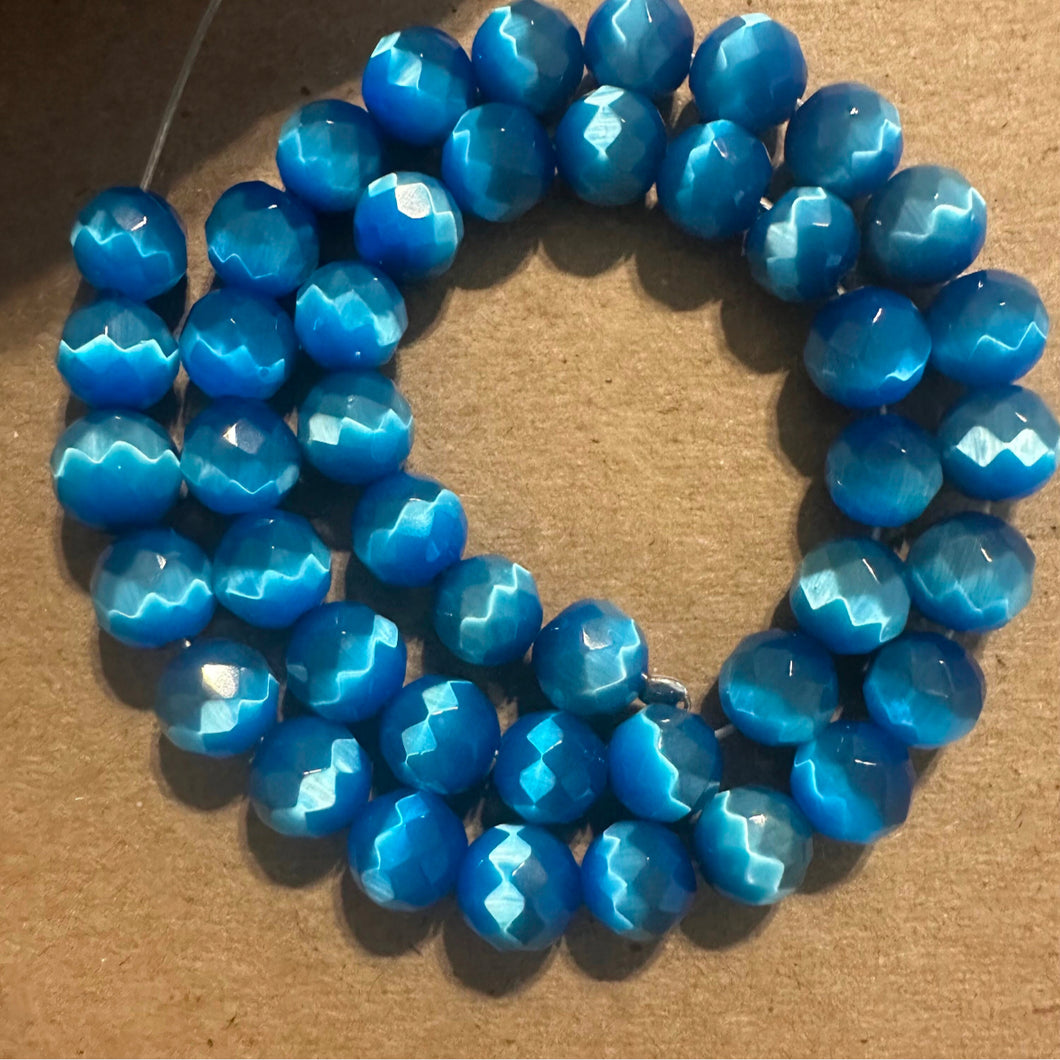 Blue cats eye beads 8mm