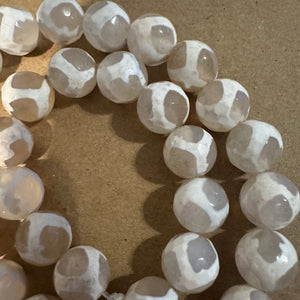 White and clear Tibetan beads.