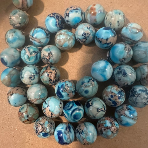 Blue mixed beads 10mm