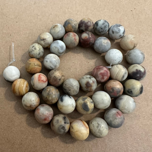 Matte Yellow crazy agate beads