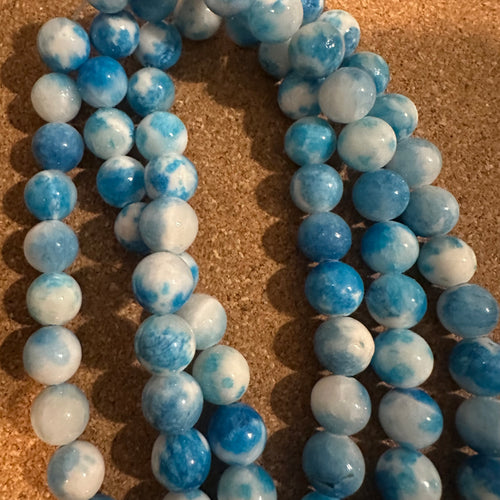 Blue and white beads.