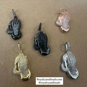 Pave Prayer hand charms.