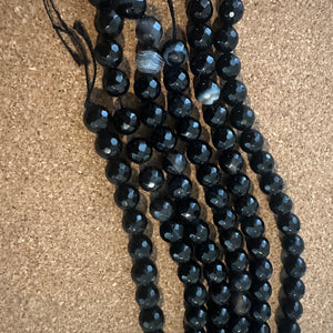 Black agate beads 8mm