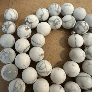 White and gray beads 8mm