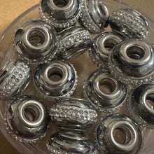 Load image into Gallery viewer, Silver big hole beads 12mm