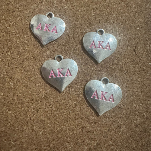 Silver AKA heart charms